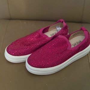 Hey Girl Fuchsia Sparkle Women's Slip-On Loafers